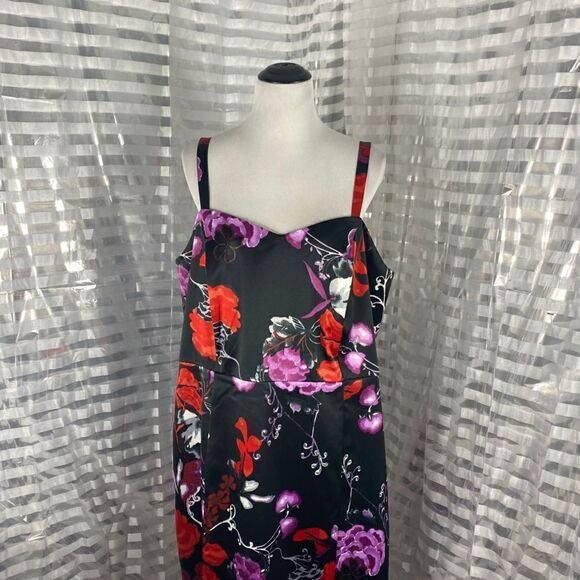 Lane Bryant Black Floral Cocktail Dress - Picture 3 of 6